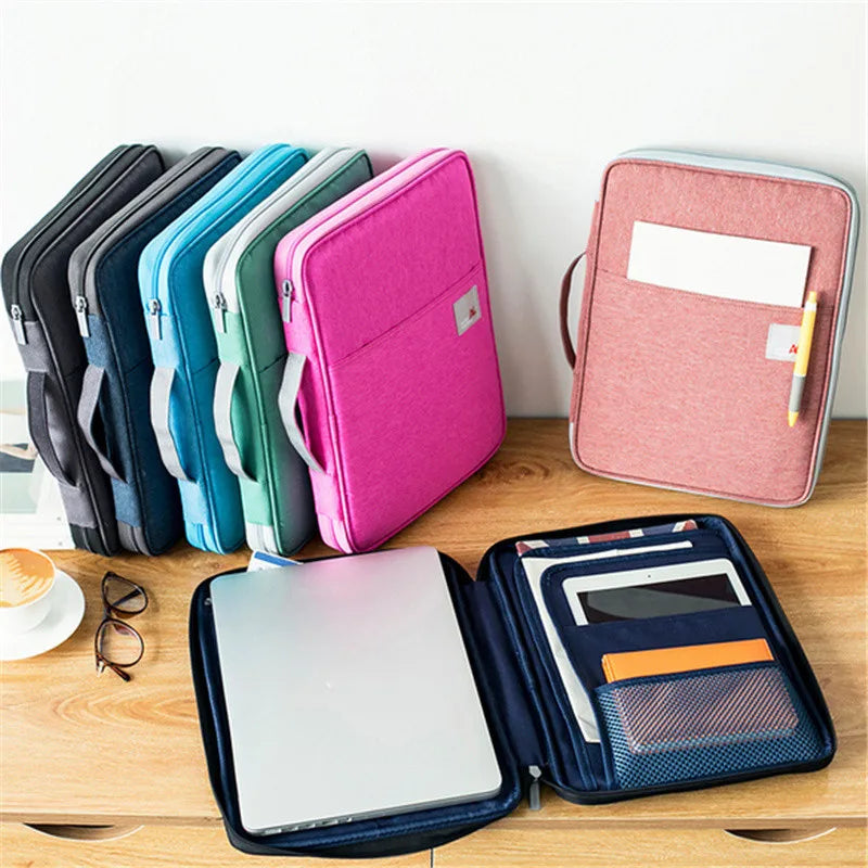 Multi-functional A4 Document Bags Waterproof Oxford Cloth Organized Tote