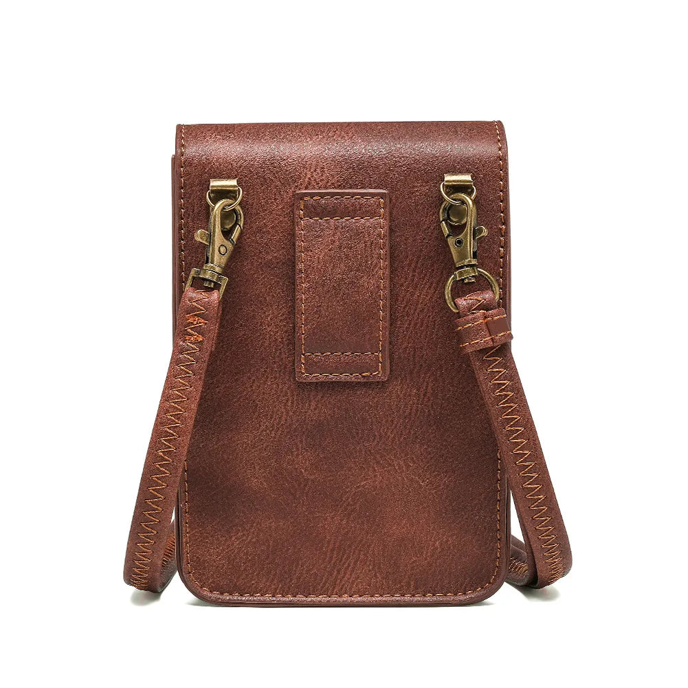 Women Punk Crossbody Shoulder Bag Street Steampunk Mini Phone Bag