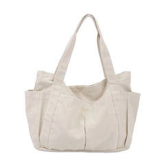 Canvas Zipper Handbag for Student School Teacher Leisure Top-handle Bag