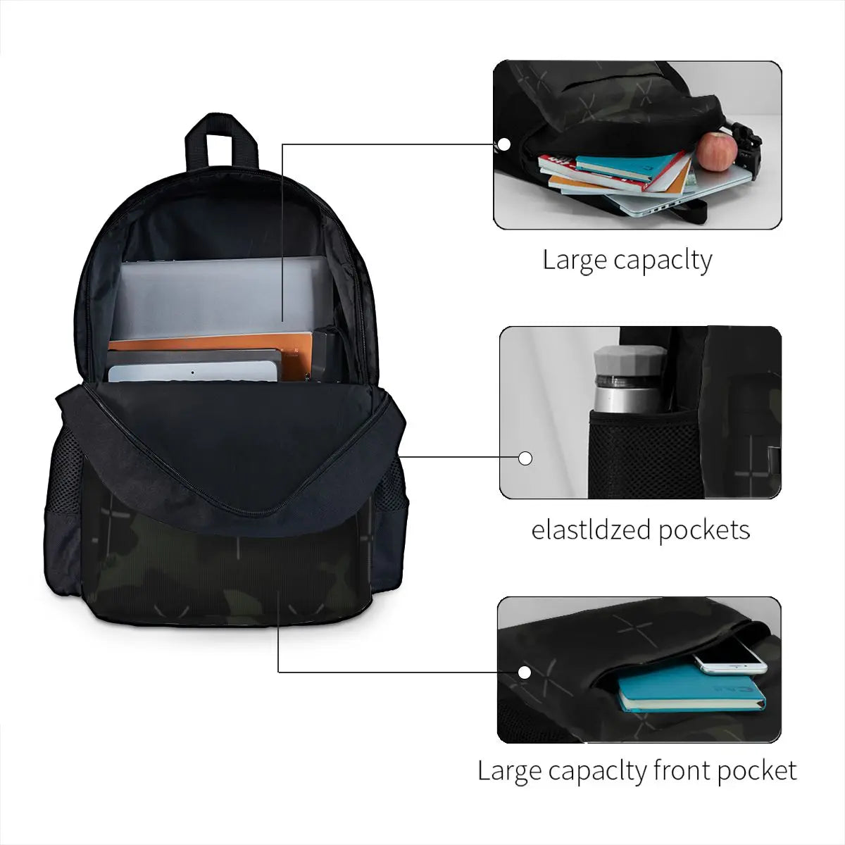 Multicamo Camo Backpack for Men and Women