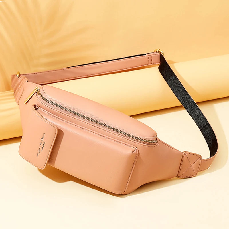 Women's Soft Leather Fanny Pack Chest & Waist Bag