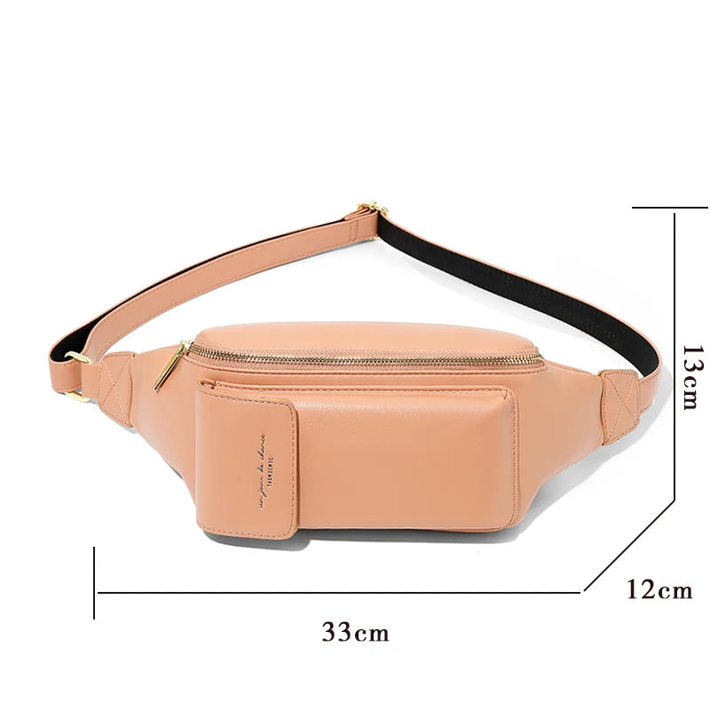 Women's Soft Leather Fanny Pack Chest & Waist Bag