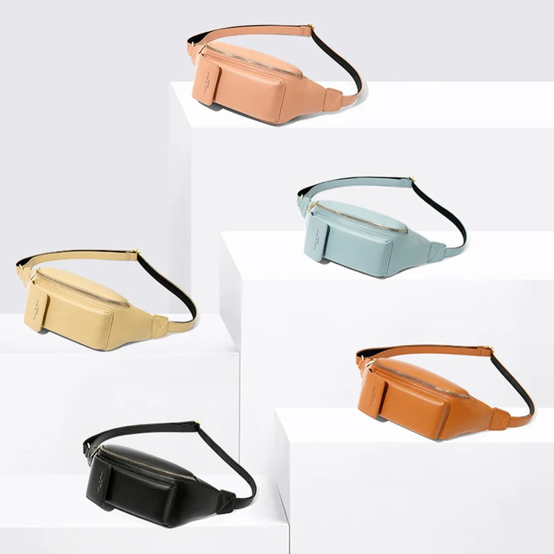 Women's Soft Leather Fanny Pack Chest & Waist Bag
