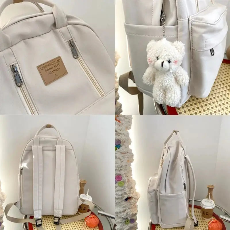 Double Zipper Women Backpack Teenager Girls Laptop Backpack Schoolbag