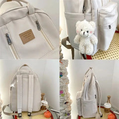 Double Zipper Women Backpack Teenager Girls Laptop Backpack Schoolbag
