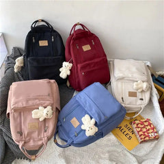 Double Zipper Women Backpack Teenager Girls Laptop Backpack Schoolbag
