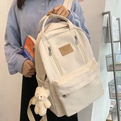 Double Zipper Women Backpack Teenager Girls Laptop Backpack Schoolbag