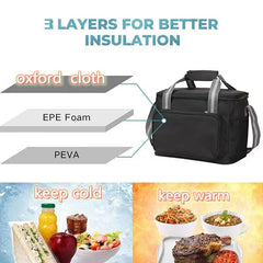 Large Capacity Cooler Bag Insulated Food Box Family Picnic Storage Handbag
