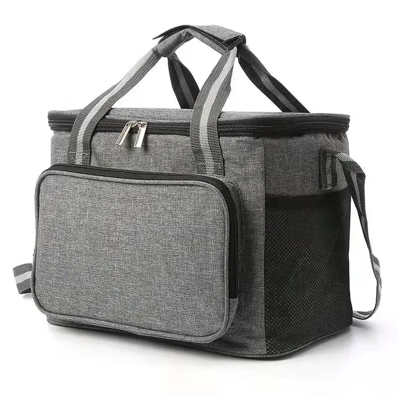 Large Capacity Cooler Bag Insulated Food Box Family Picnic Storage Handbag