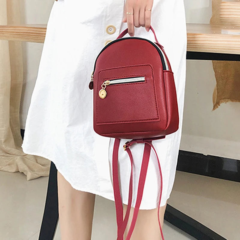 Small Girls Backpack Multifunction Zipper Shoulder Bag Mini Knapsack