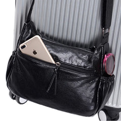 Soft PU Leather Shoulder Bag Large Capacity Classic Business Cross Body
