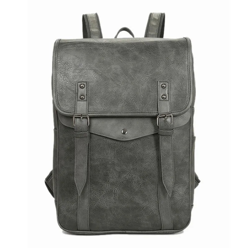 Men's Solid Leather Business Backpack