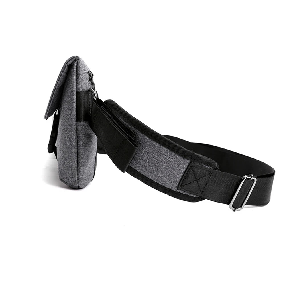 Casual Crossbody Bag for Men USB Charging Waist Chest Bags