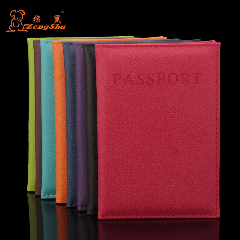 PU Leather Passport Holder with Zipper - Multifunction