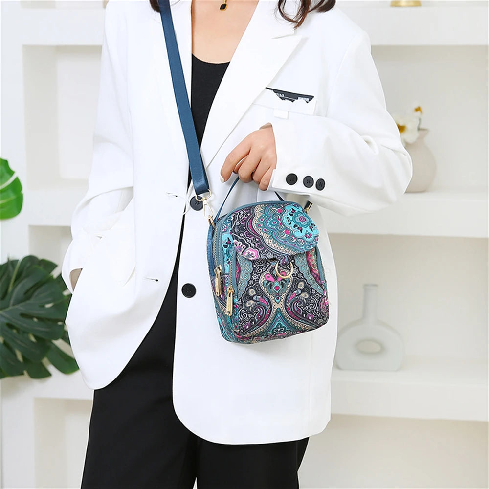 Floral Nylon Ladies Shoulder Bag Women's Handbag