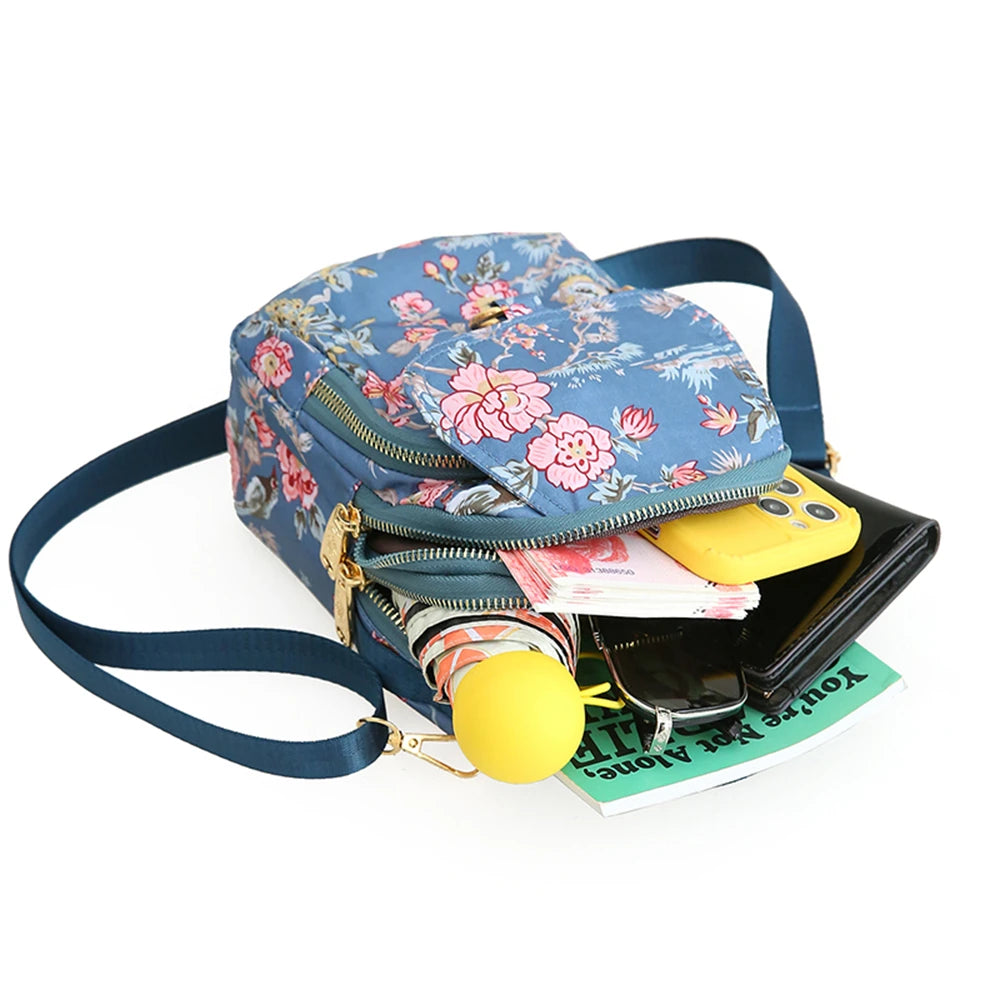 Floral Nylon Ladies Shoulder Bag Women's Handbag