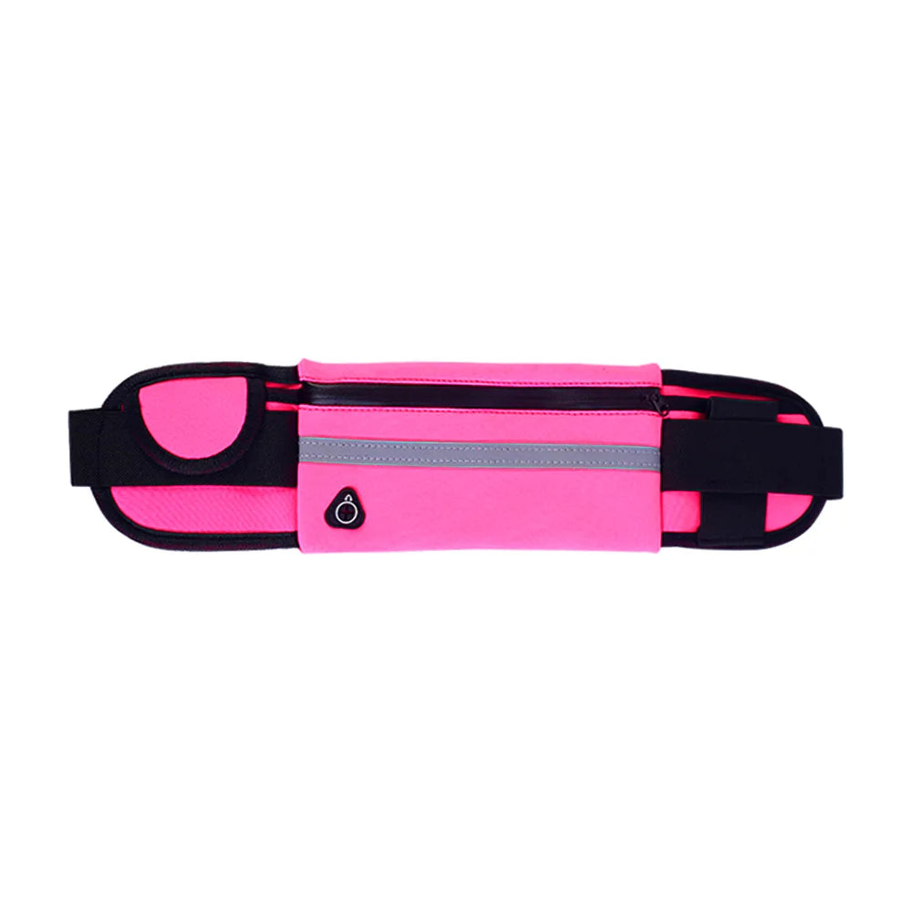Sports Waist Bag Reflective Water Bottle Holder Gym Belt Pouch