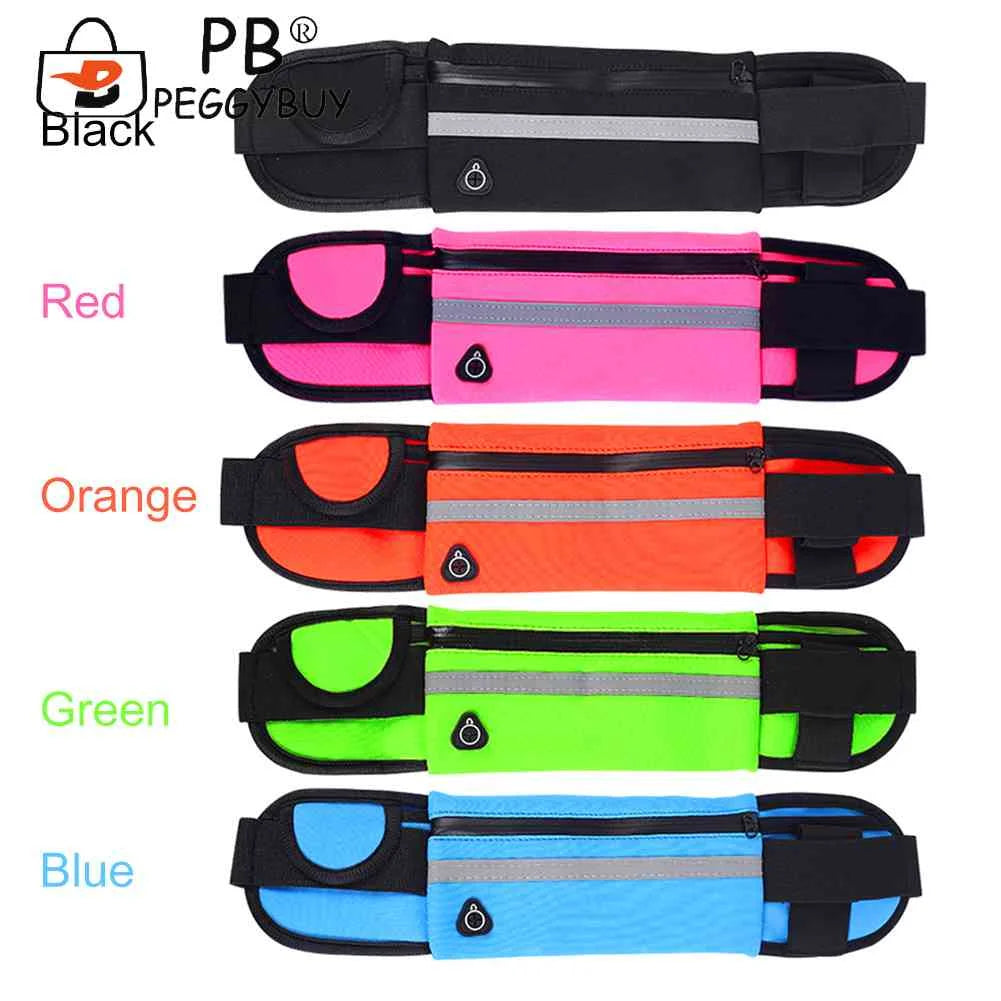 Sports Waist Bag Reflective Water Bottle Holder Gym Belt Pouch