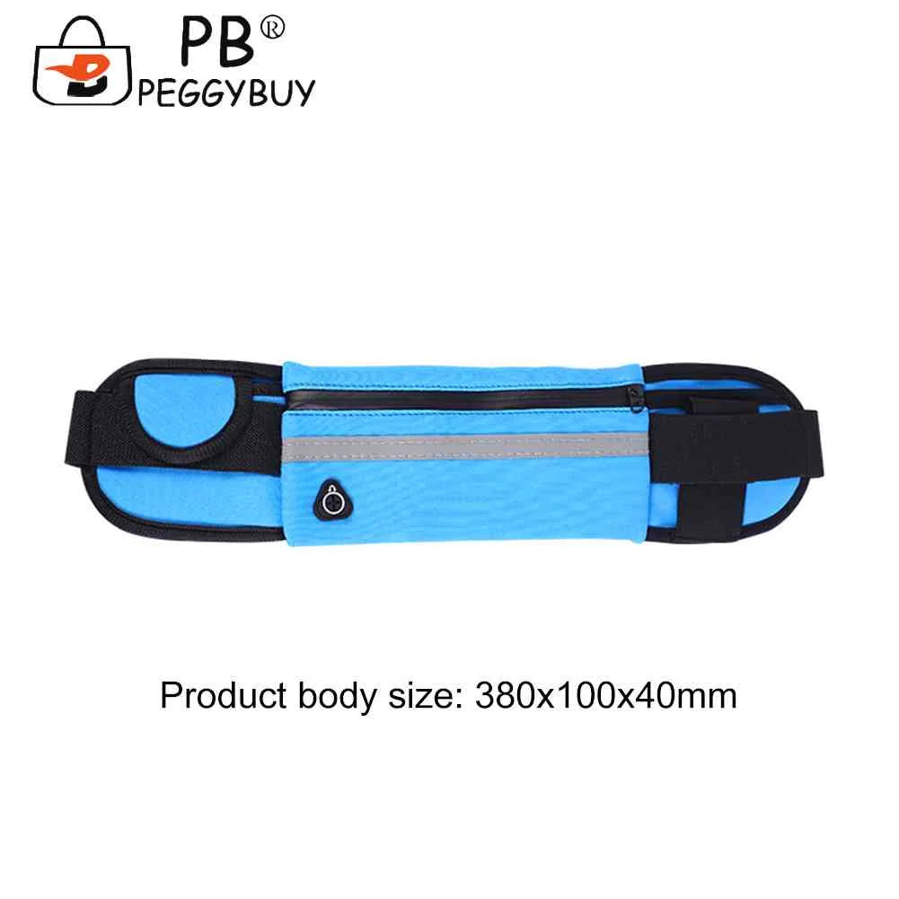 Sports Waist Bag Reflective Water Bottle Holder Gym Belt Pouch