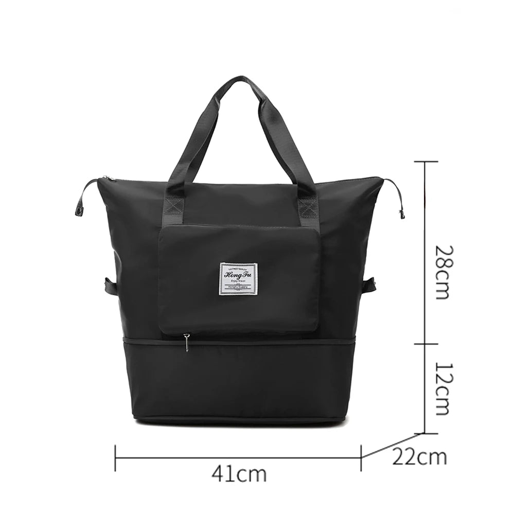 Foldable Shoulder Bag Gym Tote Handbag Women Clothing Carrier