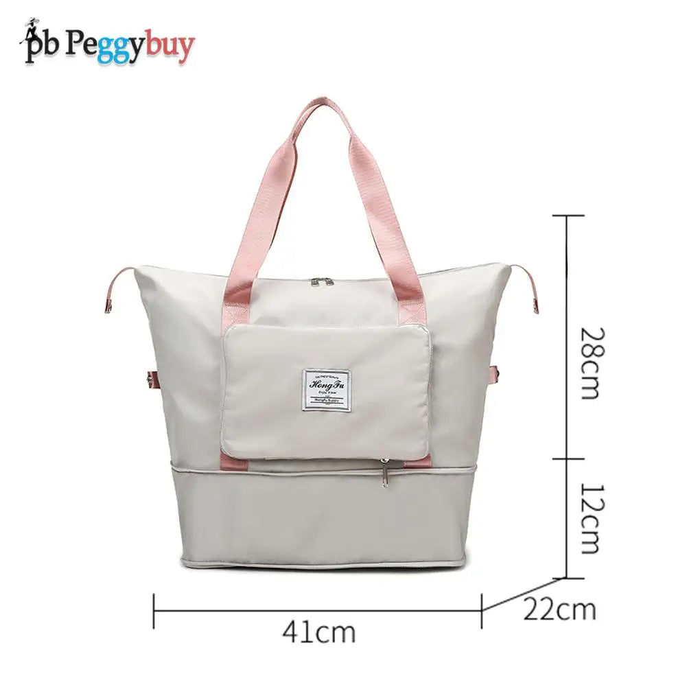 Foldable Shoulder Bag Gym Tote Handbag Women Clothing Carrier