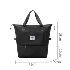 Foldable Shoulder Bag Gym Tote Handbag Women Clothing Carrier