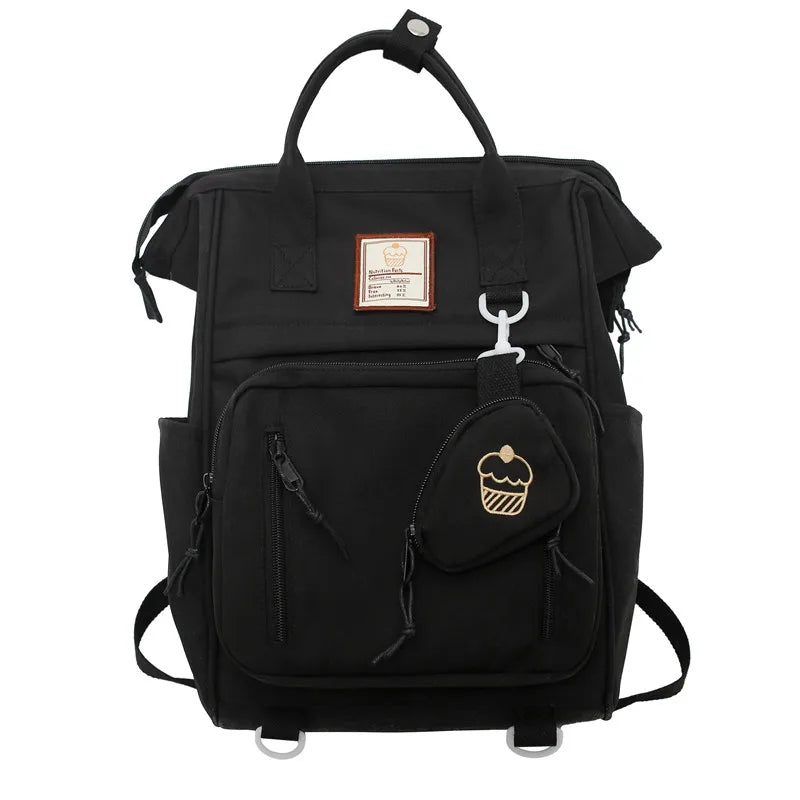 Women's Nylon Backpack Girls Laptop Handbag School Bag