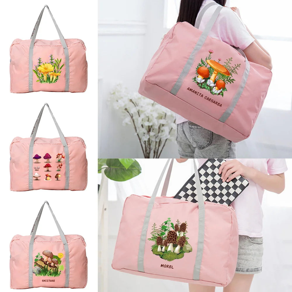 Mushroom Series Print Travel Bag Water Proof Luggage Large Capacity