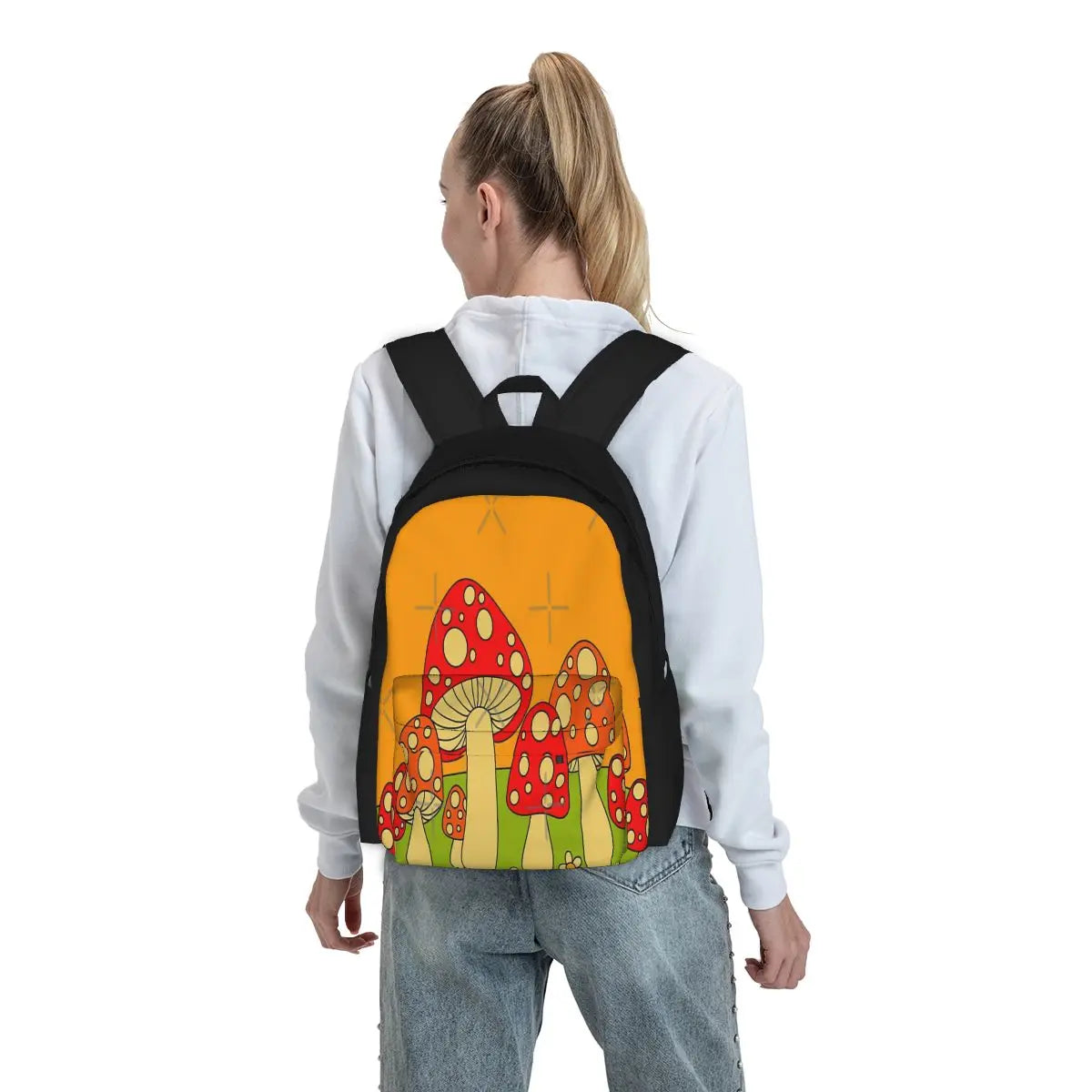 Mushrooms 2 Backpacks Men Women Anime Kids Backpack Female