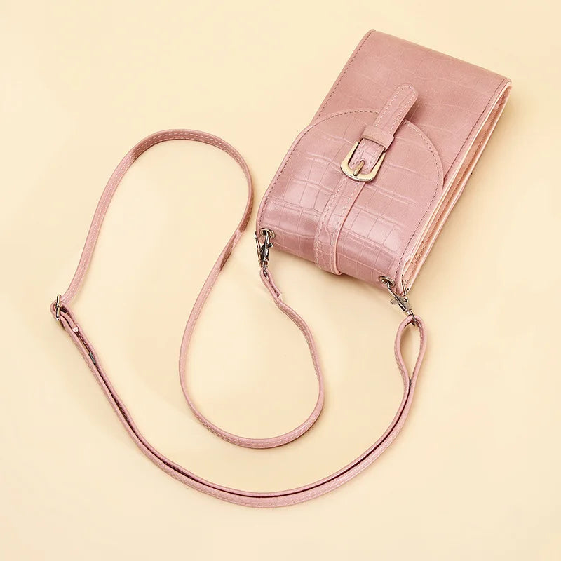 Women Cell Phone Bag Ladies Purse Leather Flap Small Messenger Shoulder Bags