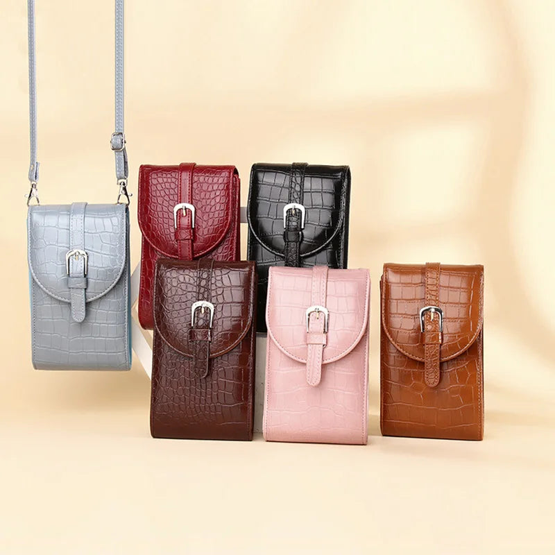 Women Cell Phone Bag Ladies Purse Leather Flap Small Messenger Shoulder Bags