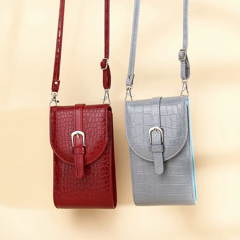 Women Cell Phone Bag Ladies Purse Leather Flap Small Messenger Shoulder Bags