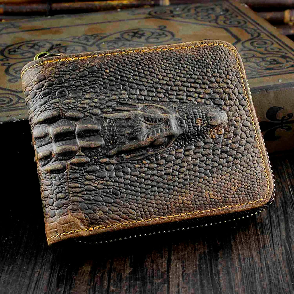 Crocodile Clutch Wallet Genuine Leather