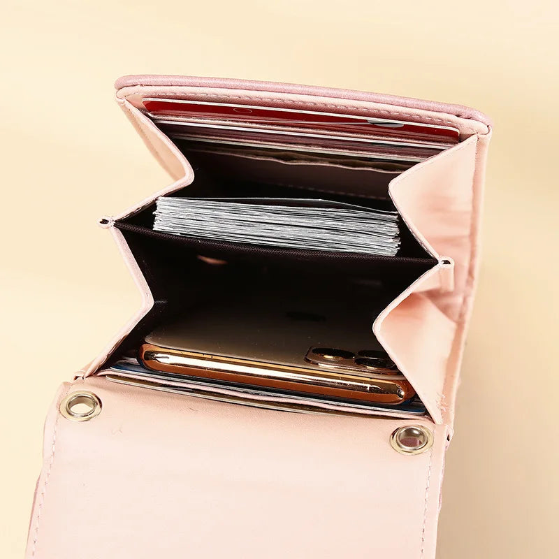 Mini Crossbody Bag Women Cell Phone Purse Soft Leather Flap Shoulder Bag