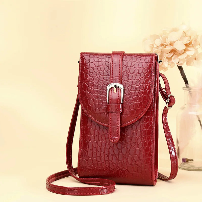 Mini Crossbody Bag Women Cell Phone Purse Soft Leather Flap Shoulder Bag