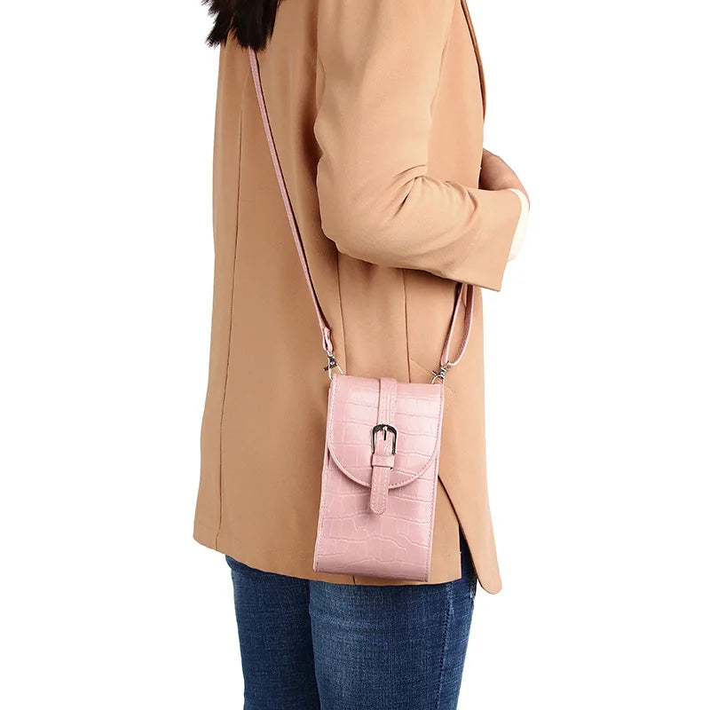 Mini Crossbody Bag Women Cell Phone Purse Soft Leather Flap Shoulder Bag
