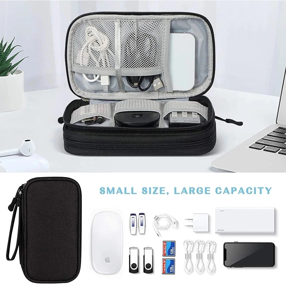 Travel Organizer Bag Cable Storage Pouch Waterproof Double Layers Storage Bags