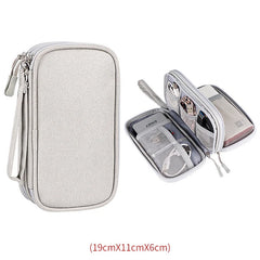 Travel Organizer Bag Cable Storage Carry Case Waterproof Double Layers