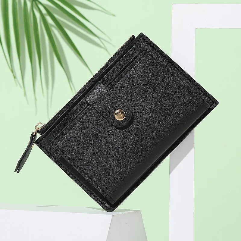 Women's Small Wallet Clutch Purse Solid PU Girl Wallets