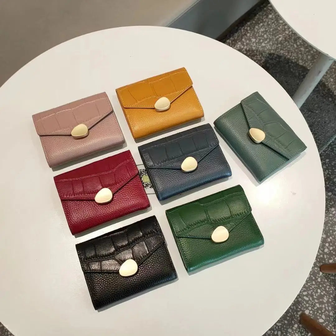 Short Leather Hasp Wallet Women Small Purse