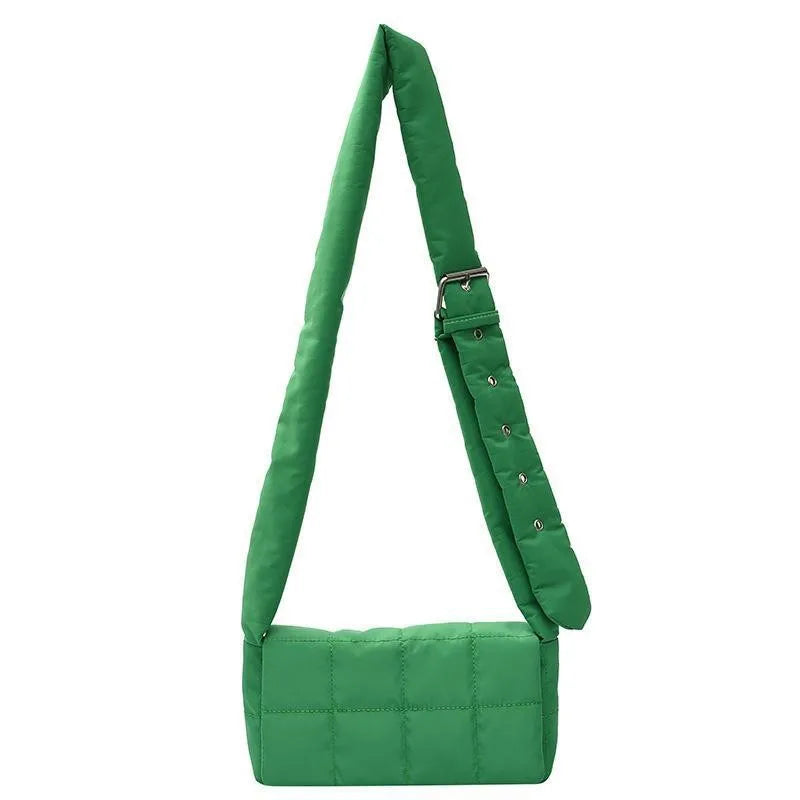 Padded Shoulder Bag Woven Messenger Bag for Women
