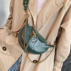 PU Leather Crossbody Bags For Women Chain Small Shoulder Bag