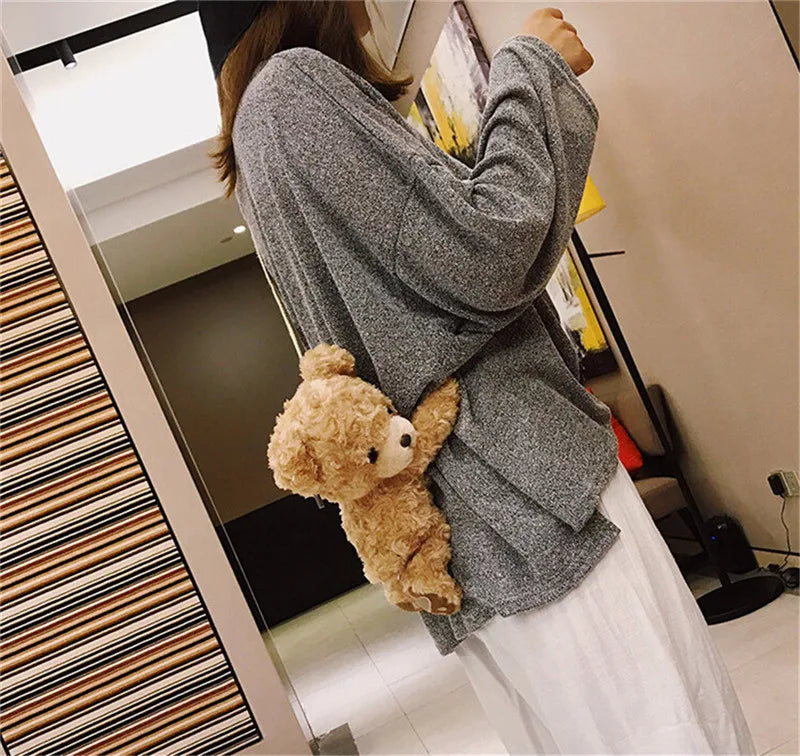 Girls Smile Bear Soft Plush Doll Lolita Handbag