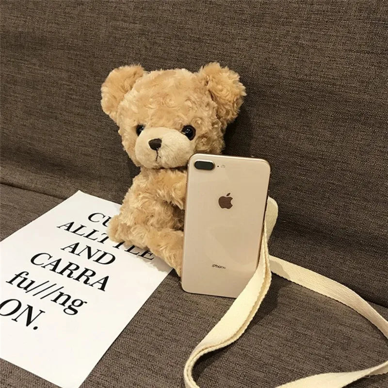 Girls Smile Bear Soft Plush Doll Lolita Handbag