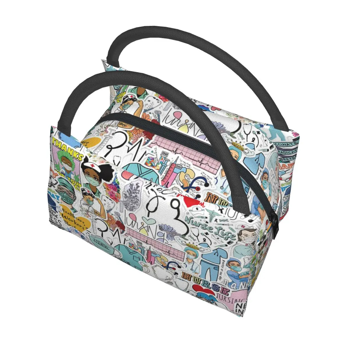 Medical Staff Print Thermal Lunch Bag Insulated Cooler Picnic Office Reusable