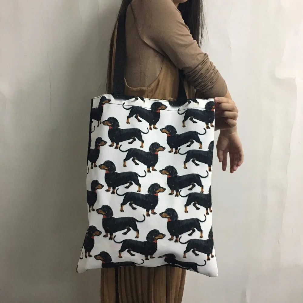 Bichon Frise Flower Prints Top-handle Bag for Girls