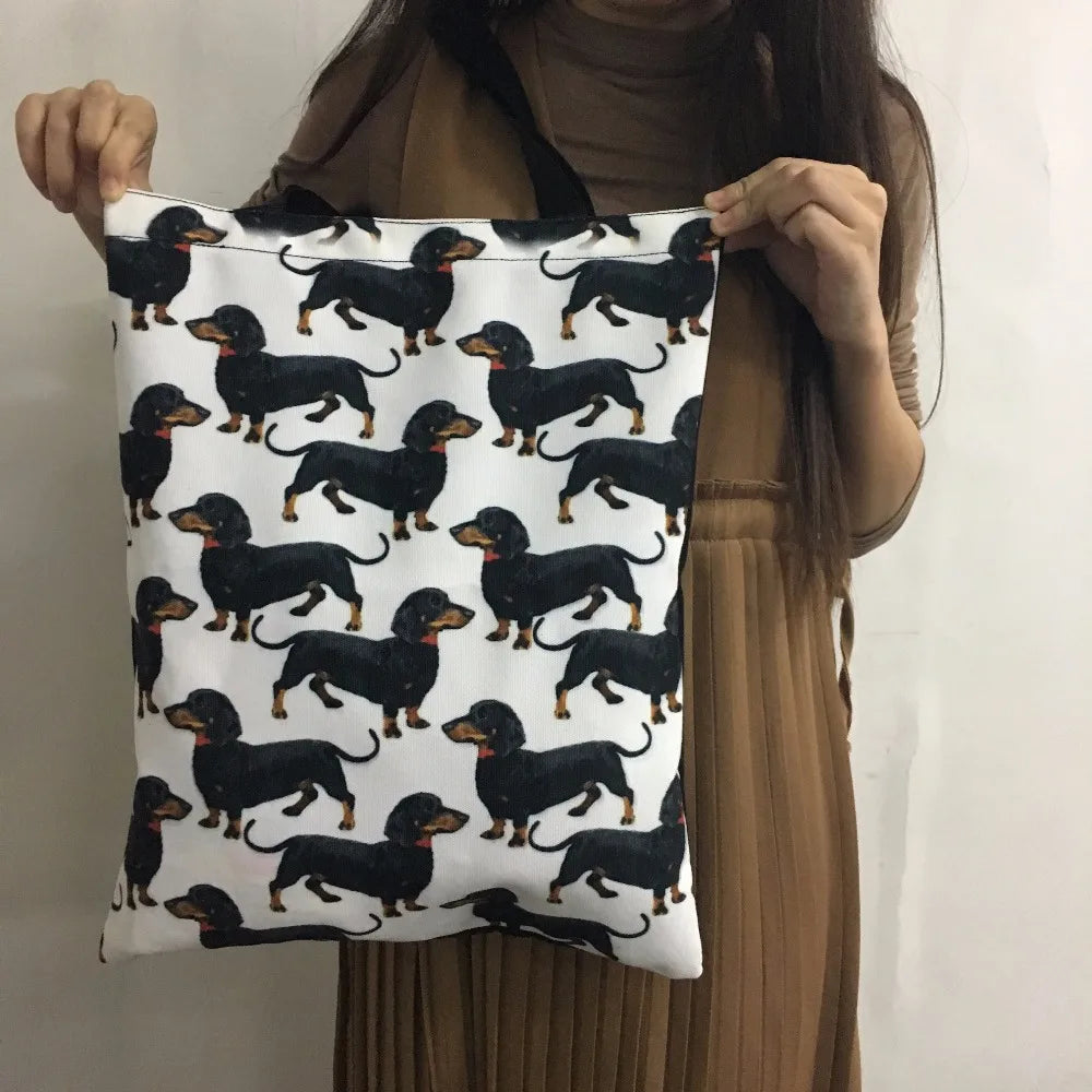 Bichon Frise Flower Prints Top-handle Bag for Girls