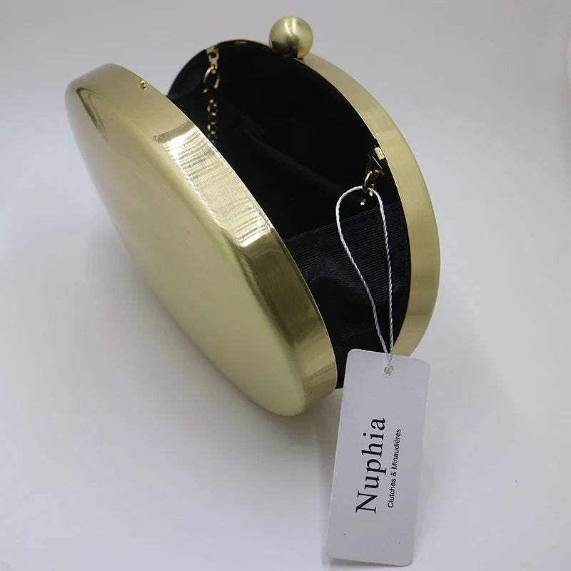 Metal Box Clutches Evening Bags Party Prom Bronze Silver