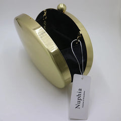 Metal Box Clutches Evening Bags Party Prom Bronze Silver