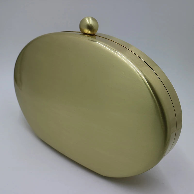 Metal Box Clutches Evening Bags Party Prom Bronze Silver